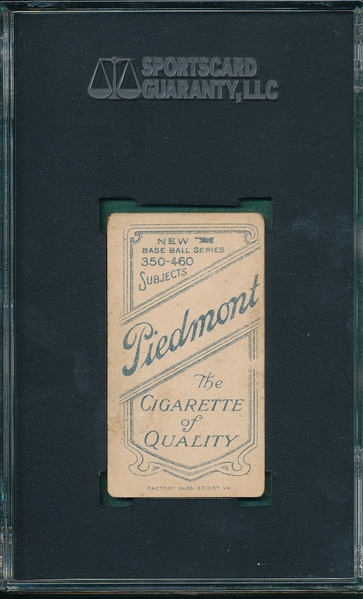 1909-1911 T206 Schlei, Batting, Piedmont Cigarettes SGC 35