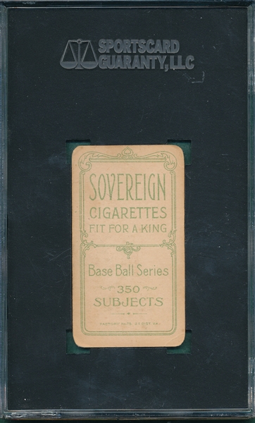 1909-1911 T206 Smith, Frank, White Cap, Sovereign Cigarettes SGC 35