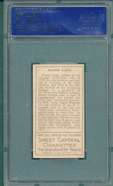 1911 T205 Lang Sweet Caporal Cigarettes PSA 6