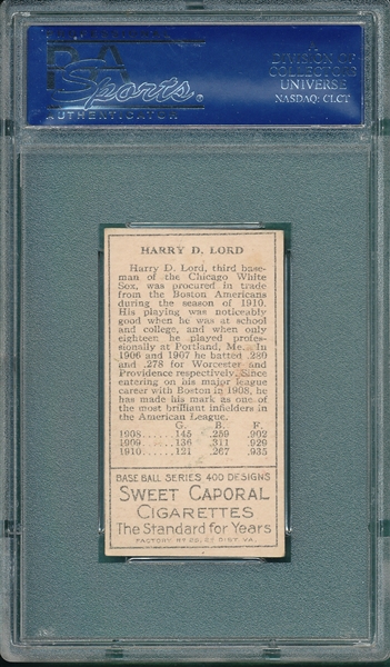 1911 T205 Lord, Harry, Sweet Caporal Cigarettes PSA 6