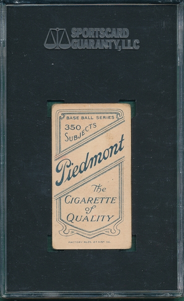 1909-1911 T206 Schmidt, Portrait, Piedmont Cigarettes SGC 40