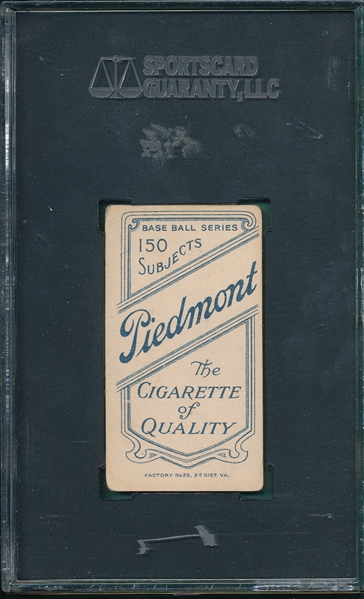 1909-1911 T206 Schmidt, Throwing, Piedmont Cigarettes SGC 40