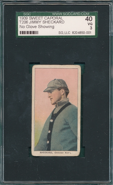 1909-1911 T206 Sheckard, No Glove, Sweet Caporal Cigarettes SGC 40 