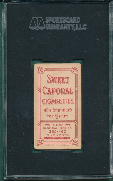 1909-1911 T206 Snodgrass, Catching, Sweet Caporal Cigarettes SGC 40 
