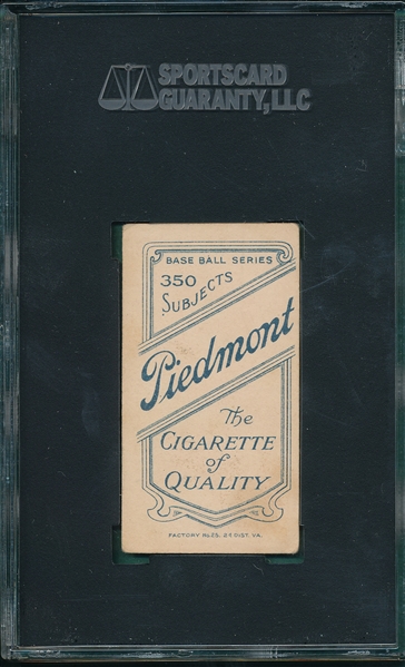 1909-1911 T206 Snodgrass, Batting, Piedmont Cigarettes SGC 40 