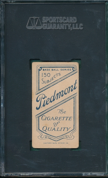 1909-1911 T206 Smith, Frank, F. Smith, Piedmont Cigarettes SGC 40