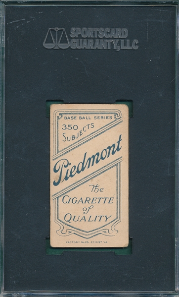 1909-1911 T206 Smith, Heinie, Piedmont Cigarettes SGC 40 