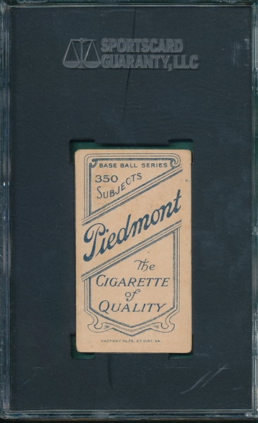1909-1911 T206 Stahl, Glove, Piedmont Cigarettes SGC 40 