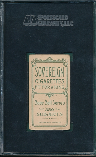 1909-1911 T206 Stovall, Portrait, Sovereign Cigarettes SGC 40 