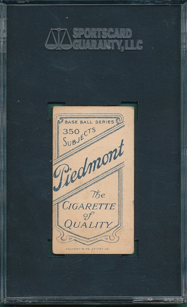 1909-1911 T206 Steinfeldt, Bat, Piedmont Cigarettes SGC 40 