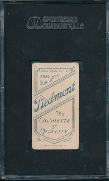 1909-1911 T206 Tannehill, Jesse, Piedmont Cigarettes SGC 40 