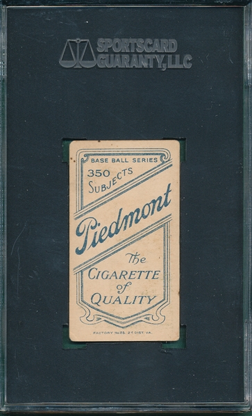 1909-1911 T206 Sweeney, Jeff, Piedmont Cigarettes SGC 40 