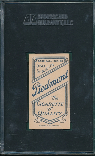 1909-1911 T206 White, Jack, Piedmont Cigarettes SGC 40 *Presents Much Better*