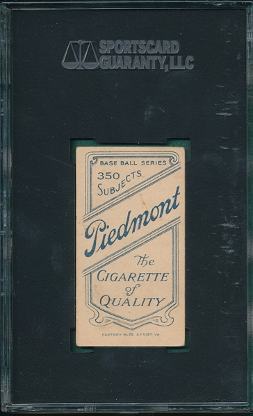 1909-1911 T206 Willetts Piedmont Cigarettes SGC 40 