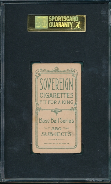 1909-1911 T206 Warhop Sovereign Cigarettes SGC 40 