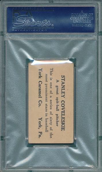 1927 E210-1 #57 Stanley Coveleskie York Caramels PSA 3.5