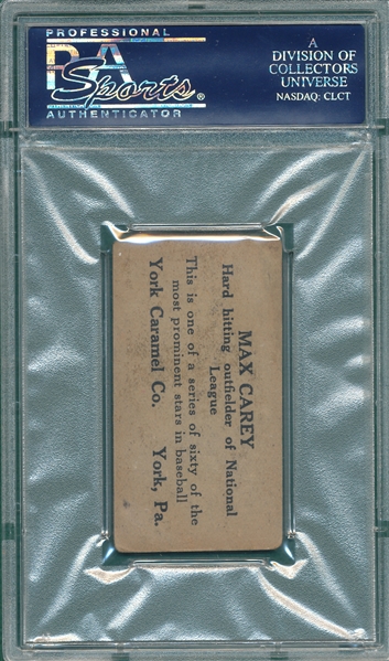 1927 E210-1 #32 Max Carey York Caramels PSA 2.5