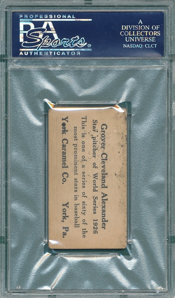 1927 E210-1 #44 Grover Alexander York Caramels PSA 3