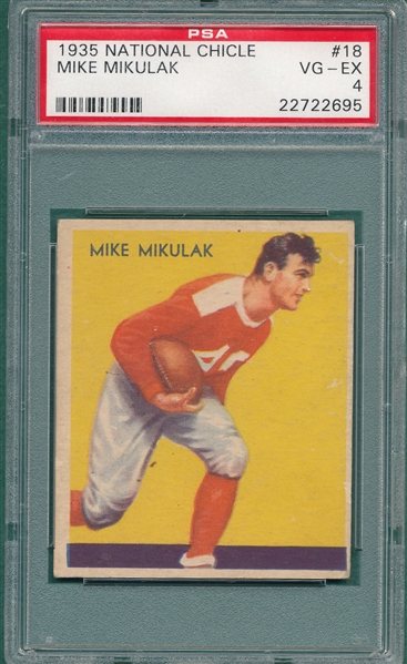 1935 National Chicle #18 Mike Mikulak PSA 4