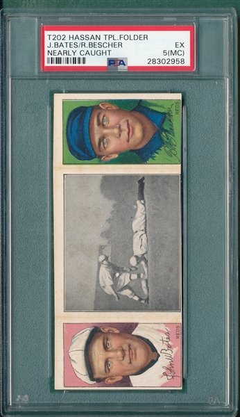 1912 T202 Nearly Caught, Bates/Bescher, Hassan Cigarettes PSA 5 (MC)