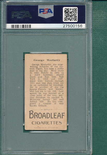 1912 T207 Moriarity Broad Leaf Cigarettes PSA 4 (MC)