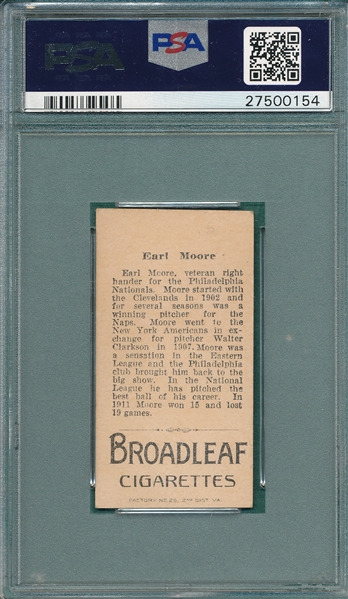 1912 T207 Moore Broad Leaf Cigarettes PSA 4 (MC)