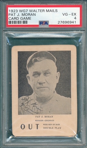1923 WG7 Pat Moran, Walter Mails Card Game, PSA 4