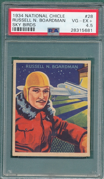 1934 National Chicle Sky Birds #28 Boardman PSA 4.5