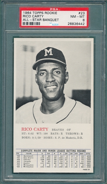 1964 Topps Rookie All-Star Banquet #23 Rico Carty PSA 8