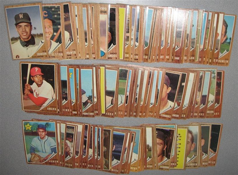 1962 Topps Lot of (140) Different W/ Gehrig & Ruth