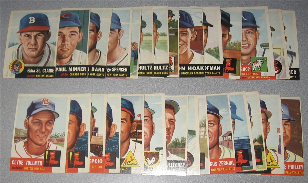 1953 Topps Lot of (33) W/ #154 Groat *Crease  Free*