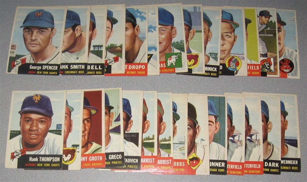 1953 Topps Lot of (31) W/ #87 Lopat *Crease  Free*