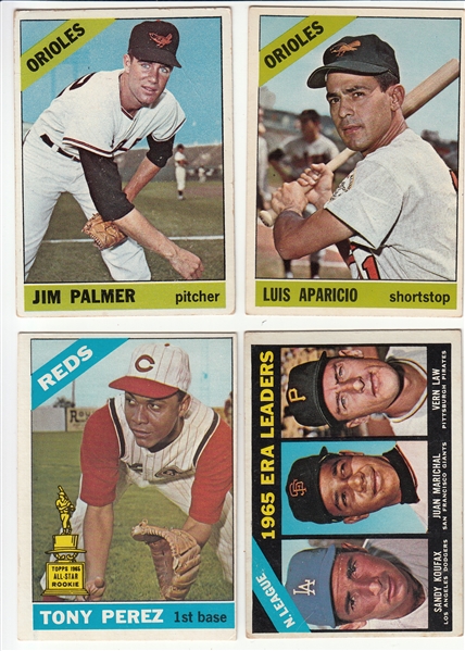 1966 Topps Lot of (158) W/ #126 Jim Palmer, Rookie
