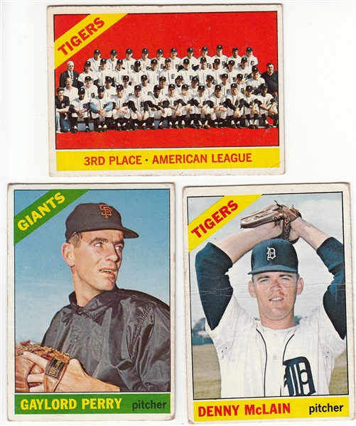 1966 Topps Lot of (9) Short Printed High Numbers W/ #598 Gaylord Perry