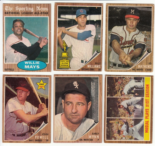 1962 Topps Lot of (63) W/ Mays