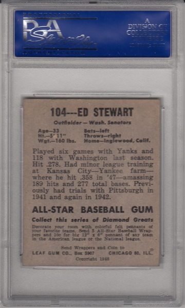 1948 Leaf #104 Edwards Stewart PSA 8 (OC) *SP*