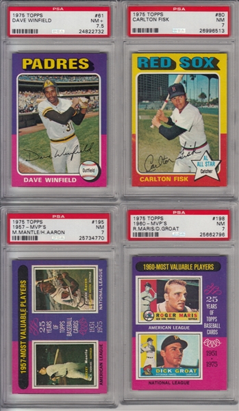 1975 Topps Lot of (22) W/ #61 Dave Winfield PSA 7.5