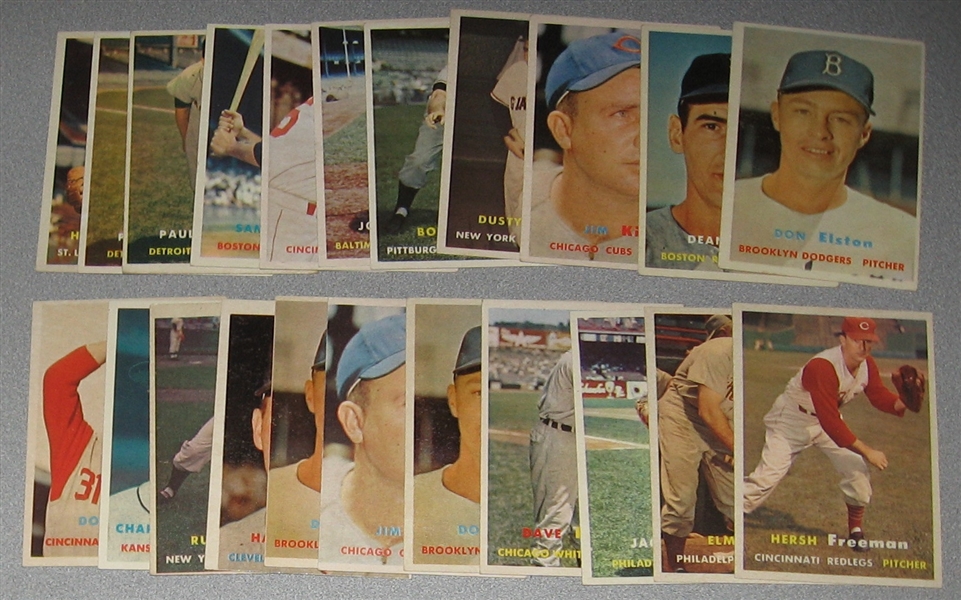 1957 Topps Lot of (26) W/ Whitey Herzog, Rookie, & PSA
