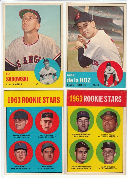 1963 Topps Lot of (13) W/ #527 Sadowski