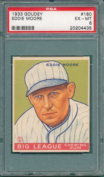 1933 Goudey #180 Eddie Moore PSA 6
