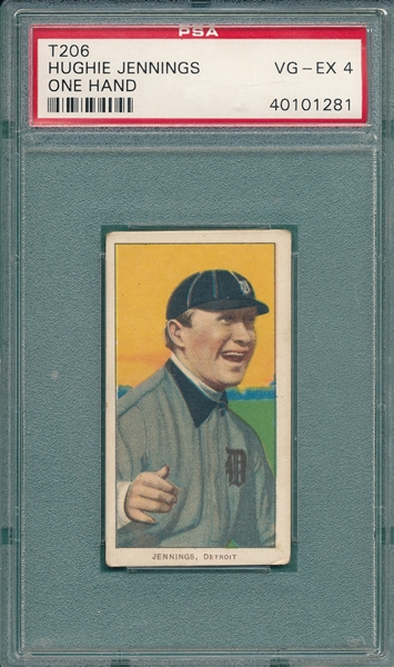 1909-1911 T206 Jennings, One Hand, Sweet Caporal Cigarettes PSA 4 *Factory 30*