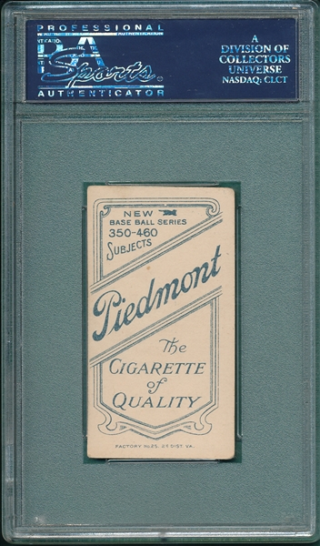 1909-1911 T206 Lake, St. Louis, Ball, Piedmont Cigarettes PSA 4