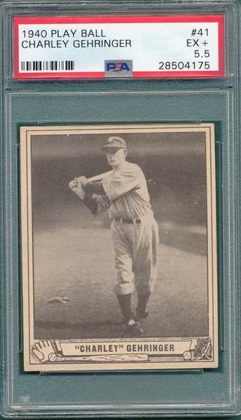 1940 Play Ball #41 Charley Gehringer PSA 5.5