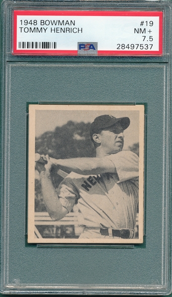 1948 Bowman #19 Tommy Henrich PSA 7.5