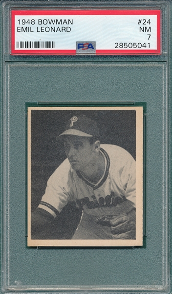 1948 Bowman #24 Emil Leonard PSA 7 *SP*