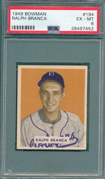 1949 Bowman #194 Ralph Branca PSA 6