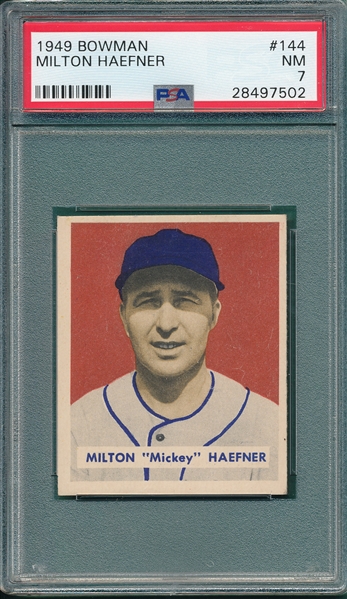1949 Bowman #144 Milton Haefner PSA 7 