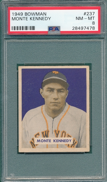 1949 Bowman #237 Monte Kennedy PSA 8 *HI #*