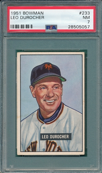 1951 Bowman #233 Leo Durocher PSA 7