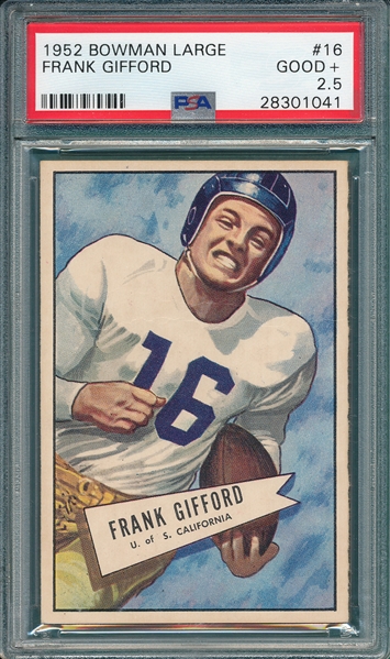 1952 Bowman Large #16 Frank Gifford PSA 2.5 *Rookie*
